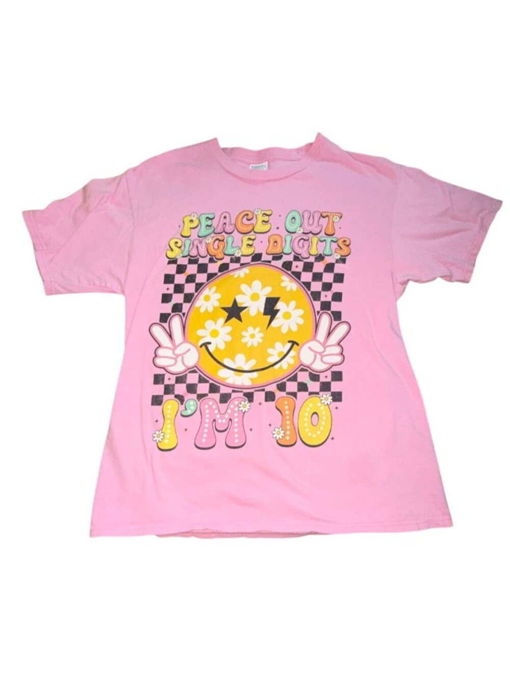 Unbranded Birthday Shirt-Turning '10' 10th Birthday T-Shirt-Pink-Adult M-GUC